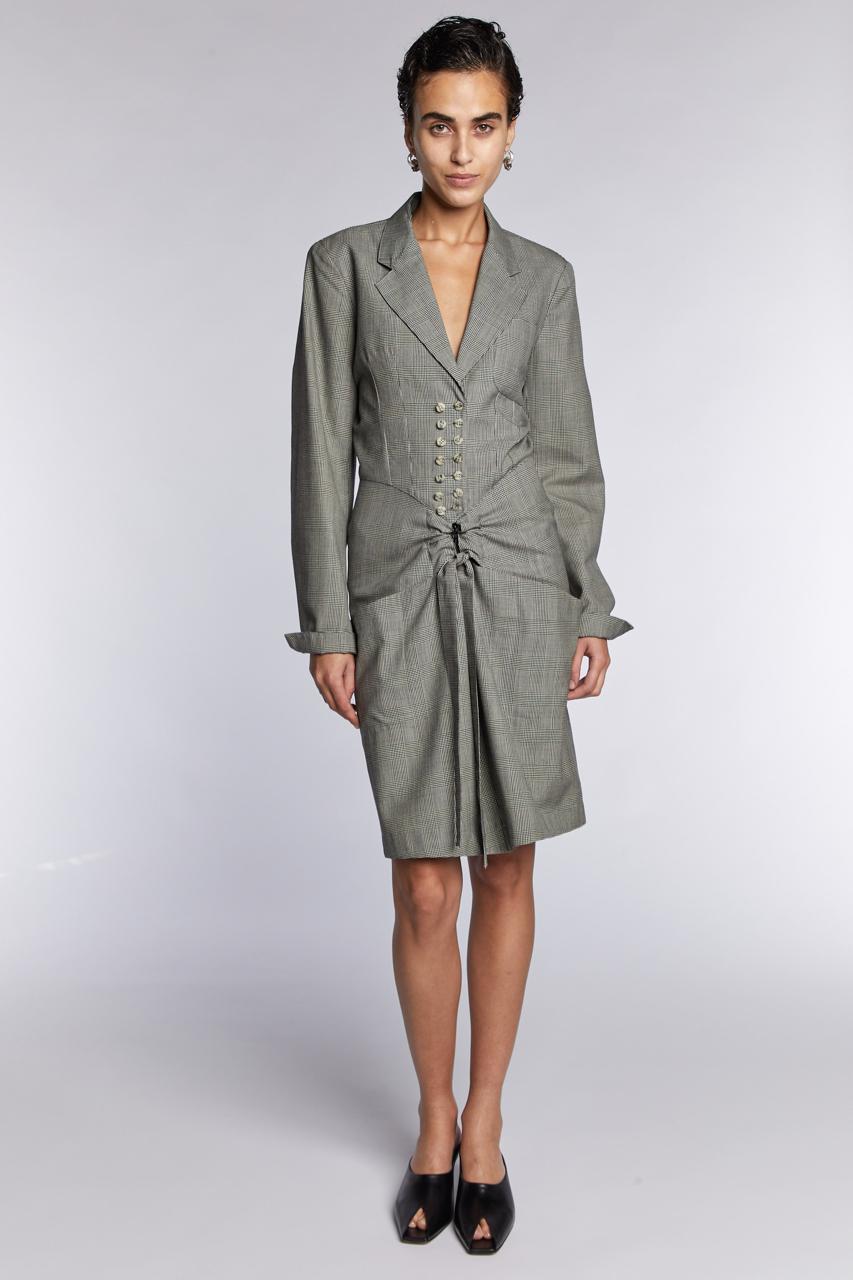 Alaïa Double Breasted Checked Dress A/W 1988 For Sale 3