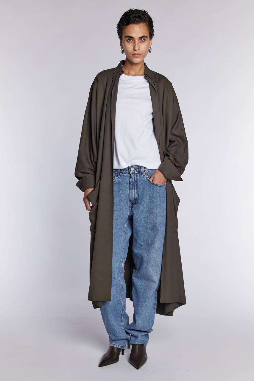 Black Alaïa Duster Coat S/S 84 For Sale