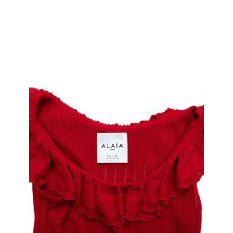 Women's Alaia Edition Ete 1992 Red Pleated Stretch Knit Dress For Sale