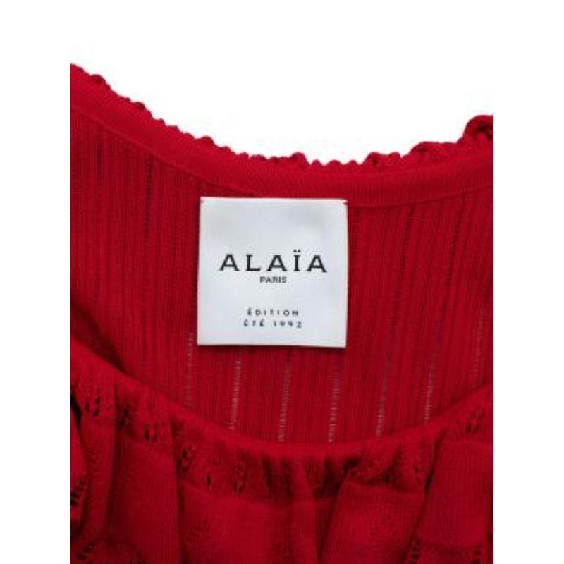Alaia Edition Ete 1992 Red Pleated Stretch Knit Dress For Sale 1