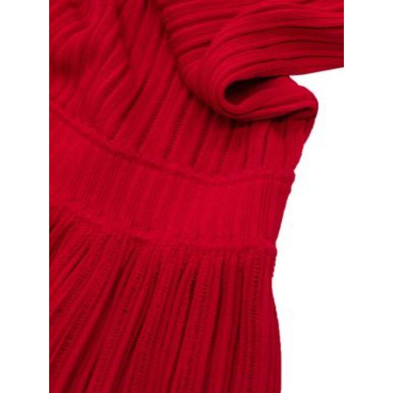 Alaia Edition Ete 1992 Red Pleated Stretch Knit Dress For Sale 2