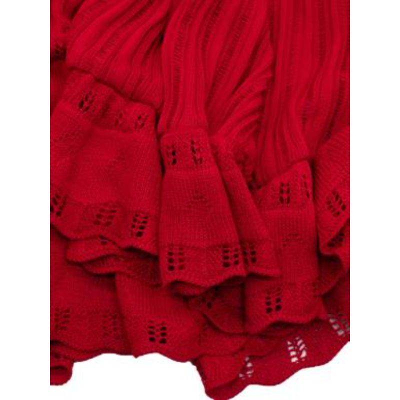 Alaia Edition Ete 1992 Red Pleated Stretch Knit Dress For Sale 3