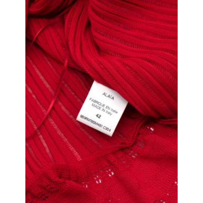 Alaia Edition Ete 1992 Red Pleated Stretch Knit Dress For Sale 4