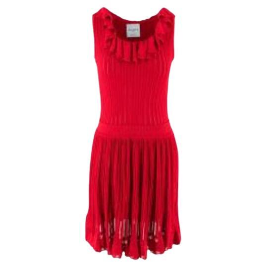 Alaia Edition Ete 1992 Red Pleated Stretch Knit Dress For Sale