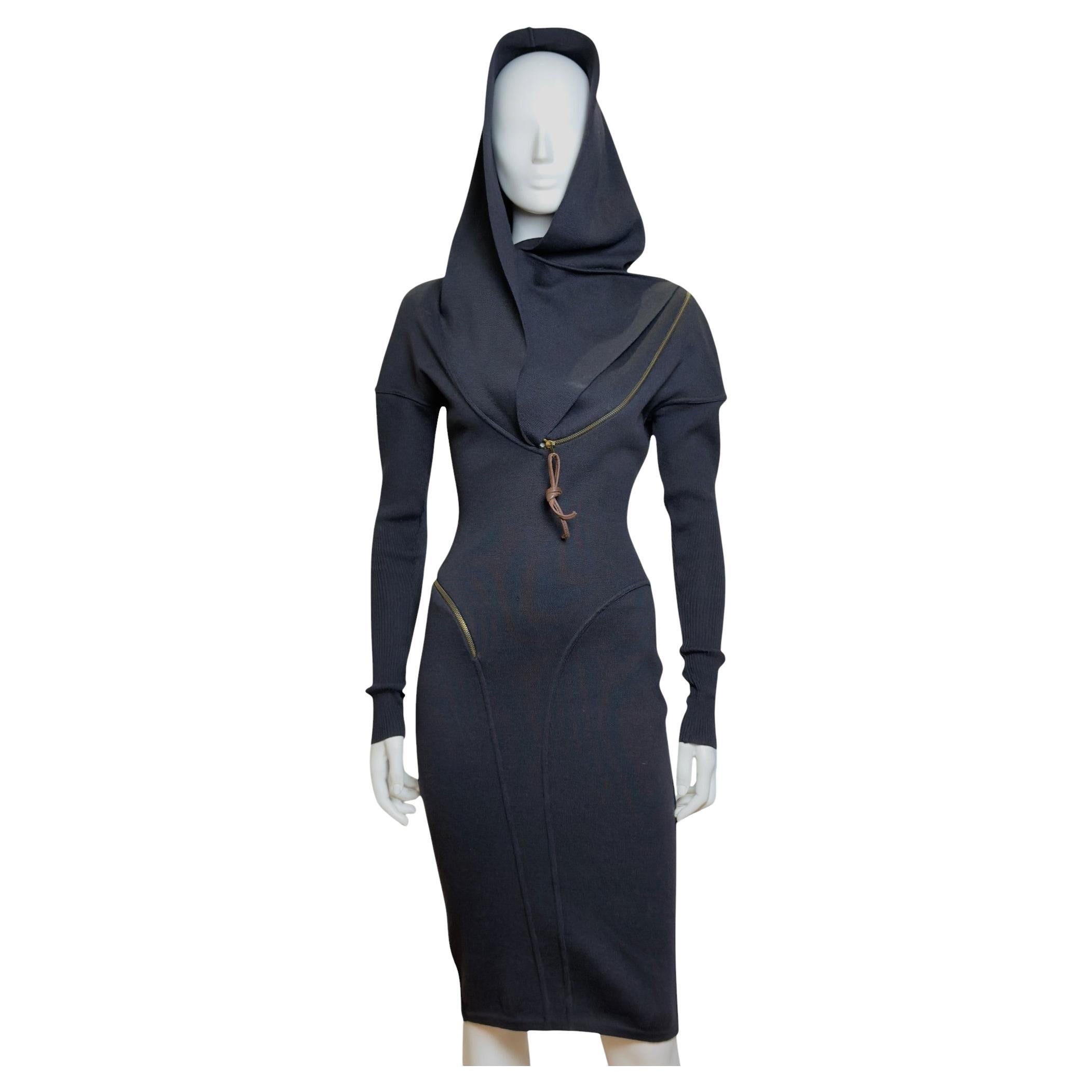 Alaia F/W 1986 Iconic Zipper Wool Dress