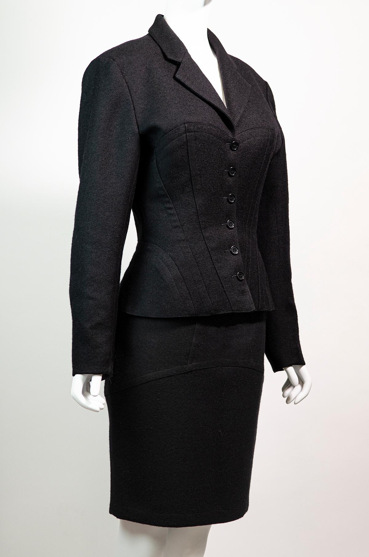 ALAÏA F/W 1987 Runway Vintage Wool Corset Suit 2