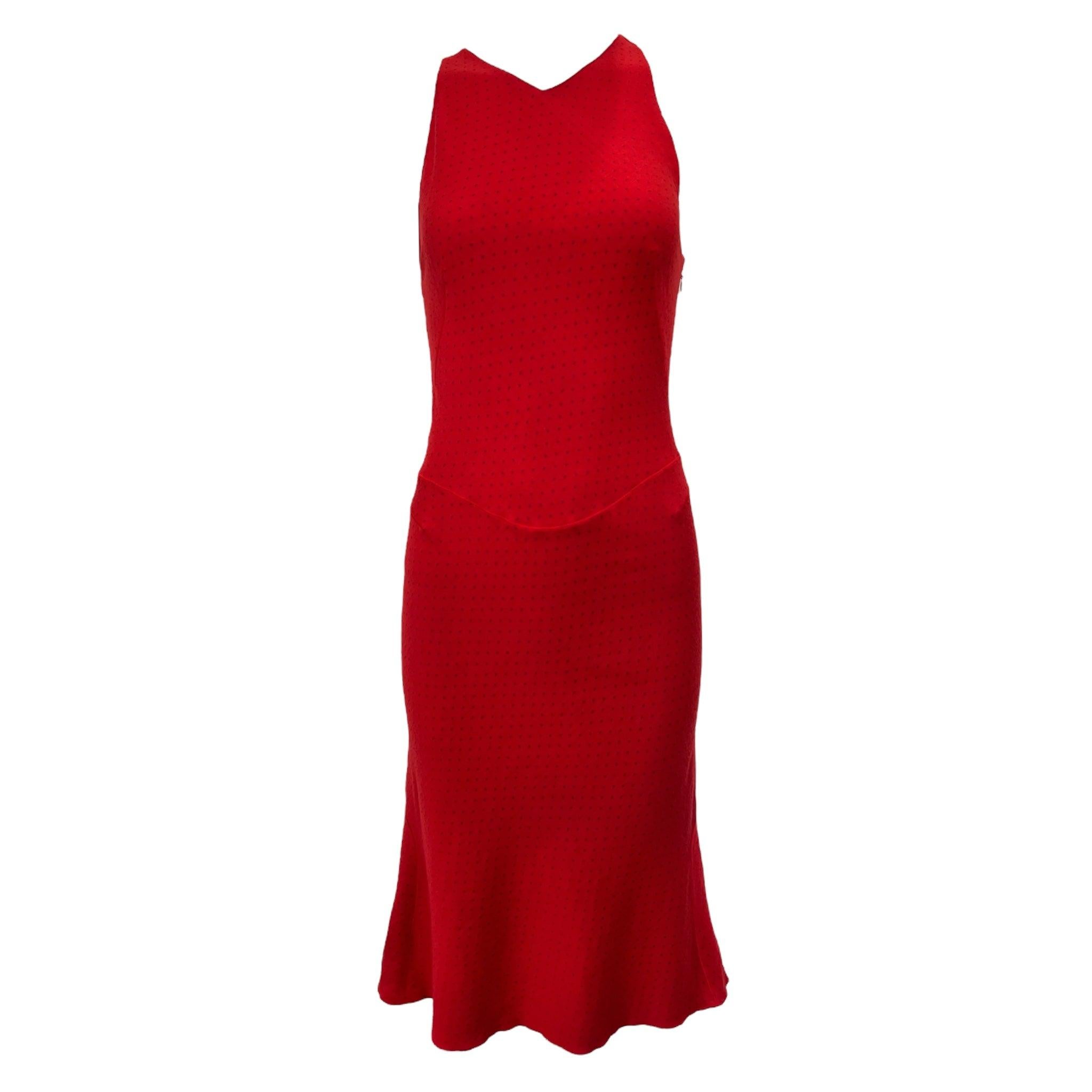 Alaia F/W Red Polka Dot Knit Dress and Cardigan Set, 2001 In Excellent Condition For Sale In Los Angeles, CA