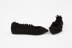 Alaia Fancy Suede Leather Ballet Flats Shoes
