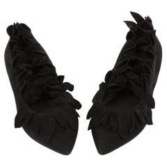 Alaia Fancy Suede Leather Ballet Flats Shoes