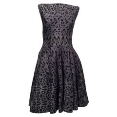 Alaïa Fit and Flare Circle Skirt Sleeveless, Soft Rose Panthere Knit Dress, 4