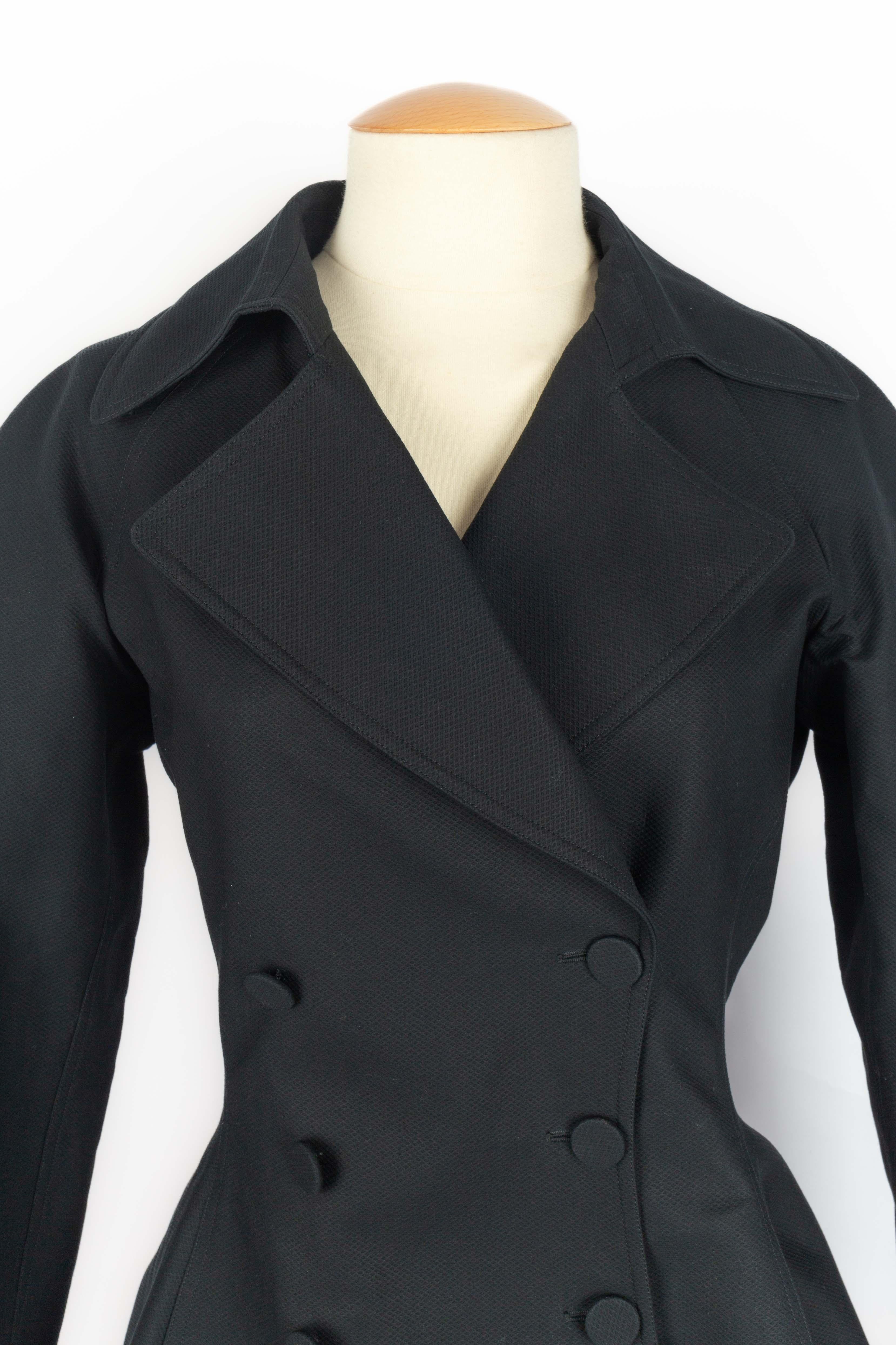 Black Alaïa fitted dress /coat 2012 For Sale