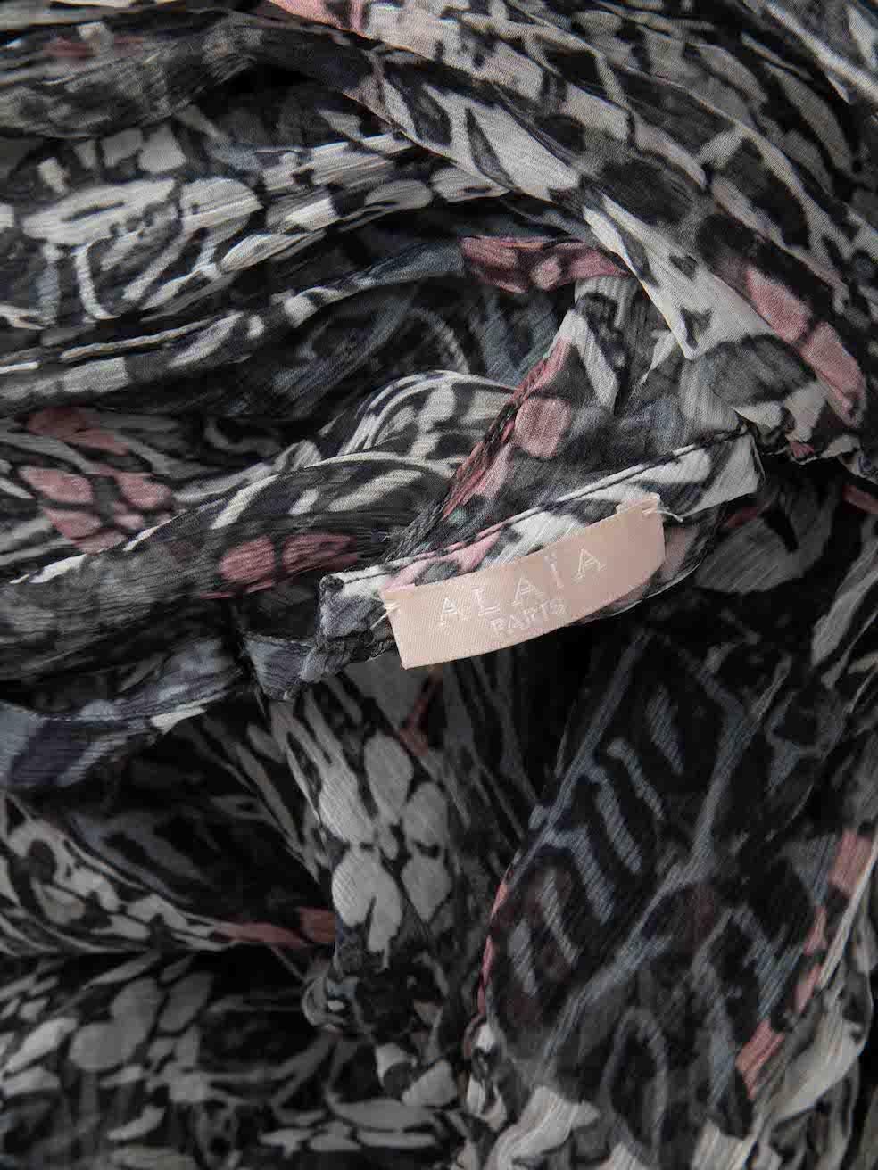 Alaïa Flowery Print Halterneck Tie Midi Dress Size S For Sale 1