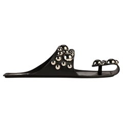 Alaia Folded Embellished Leather Sandals IT38