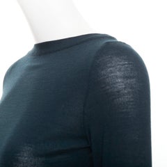 ALAIA forest green lightweight wool bateau neck pullover sweater FR36 S