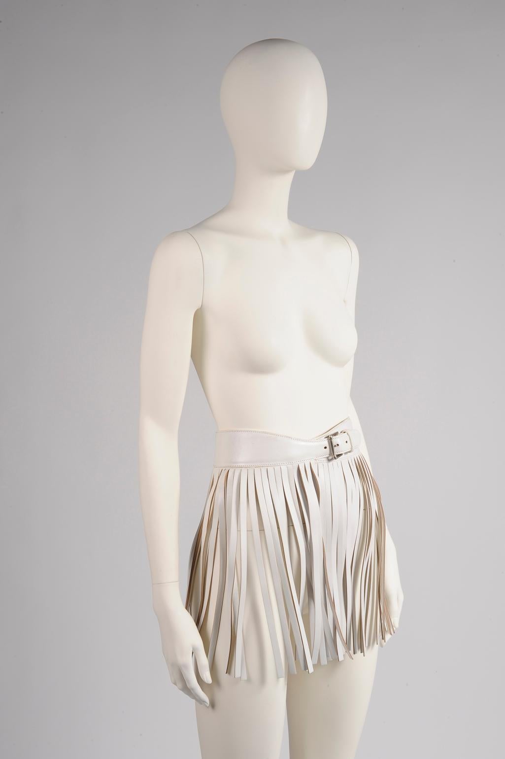 Alaïa Fringed Leather Skirt Belt, Circa 2001 In Good Condition In Geneva, CH
