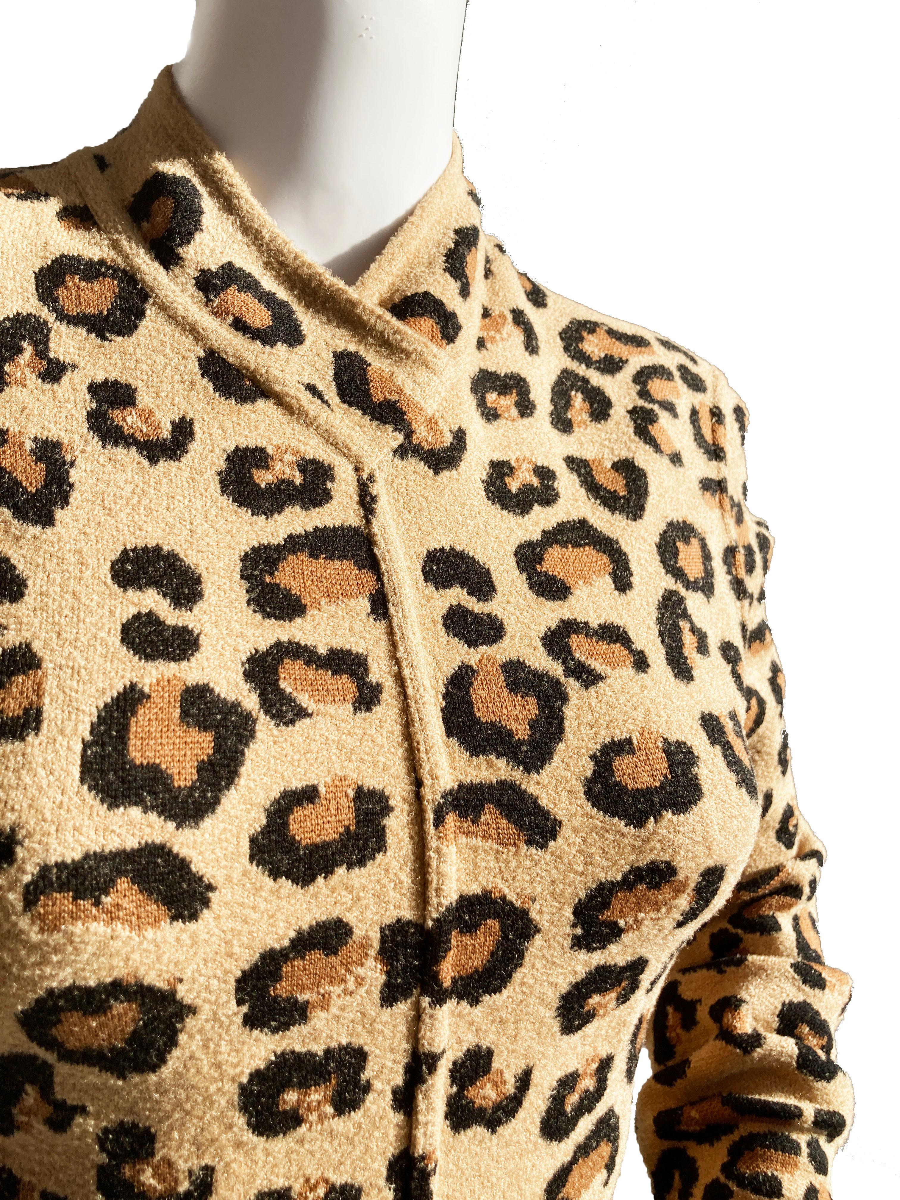 Women's or Men's Alaïa FW1991 Leopard Knit Jumpsuit For Sale
