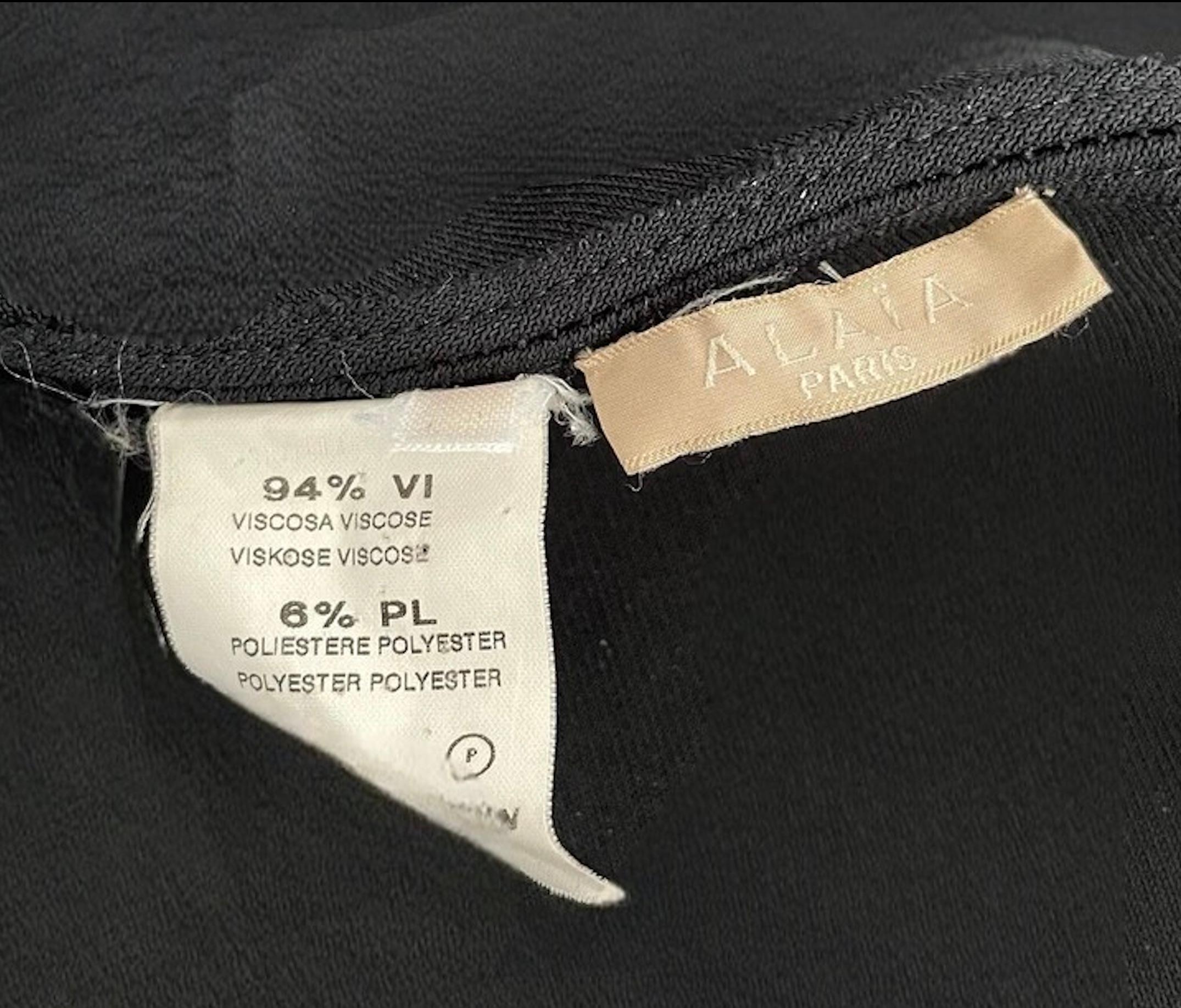 Alaïa Geometrisches Schwarz-Rot Ärmelloses Kleid mit offenen Nähten im Angebot 1