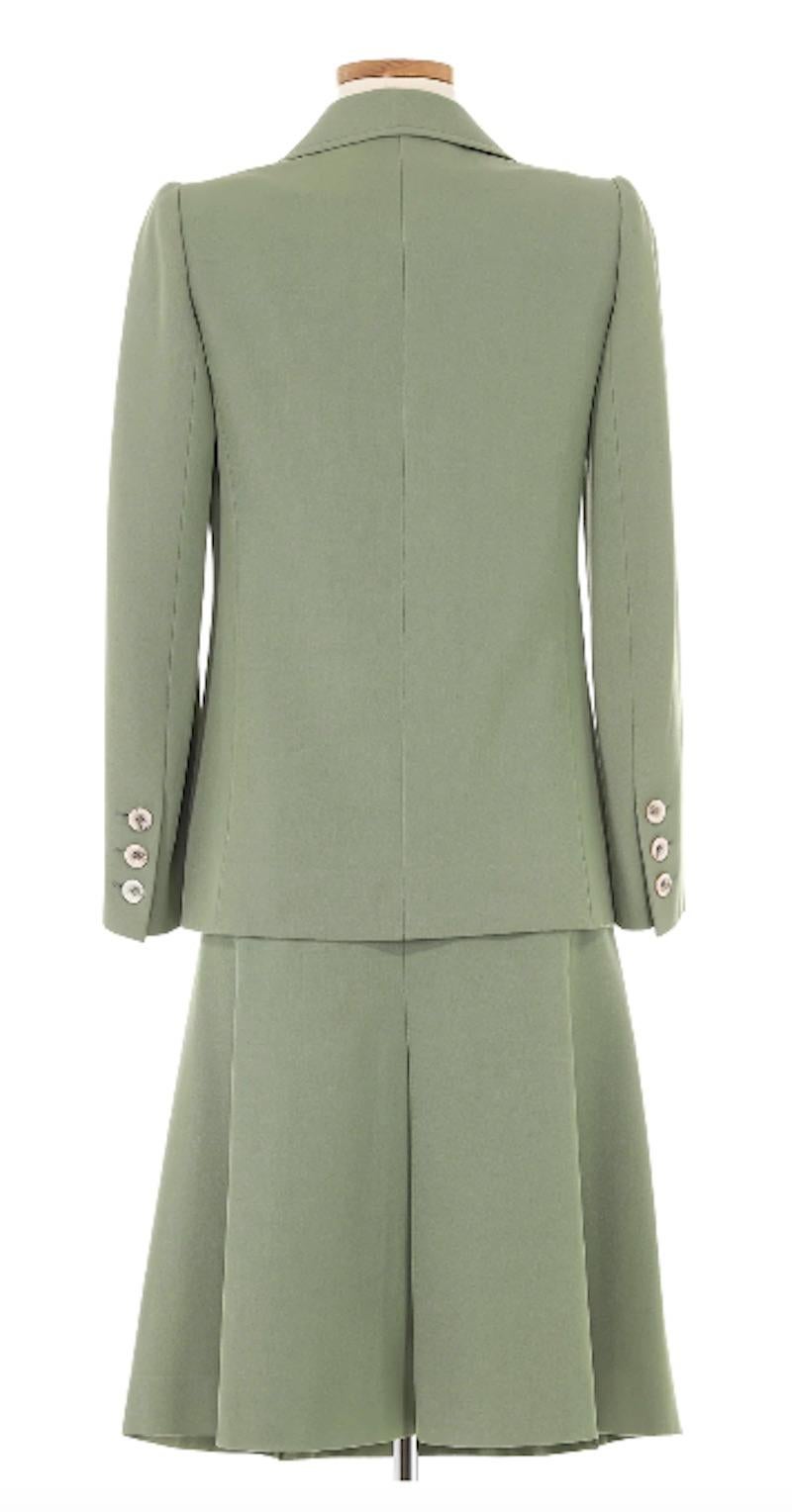 Alaia Green Jacket With Matching Pants & Skirt For Sale 1