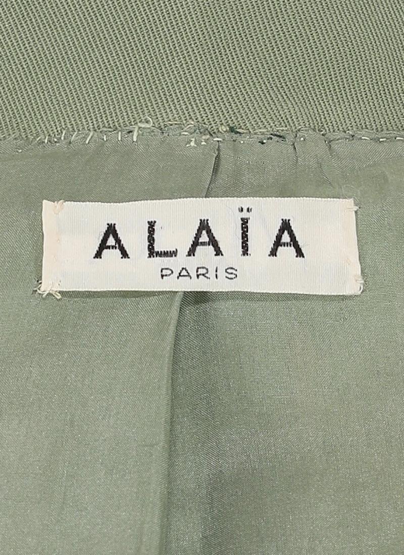Alaia - Veste verte avec pantalon et jupe assortis en vente 2