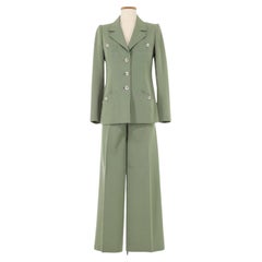 Vintage Alaia Green Jacket With Matching Pants & Skirt