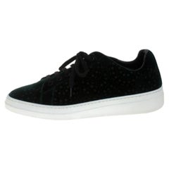 Alaia Green Laser Print Velvet Low Top Sneakers Size 39