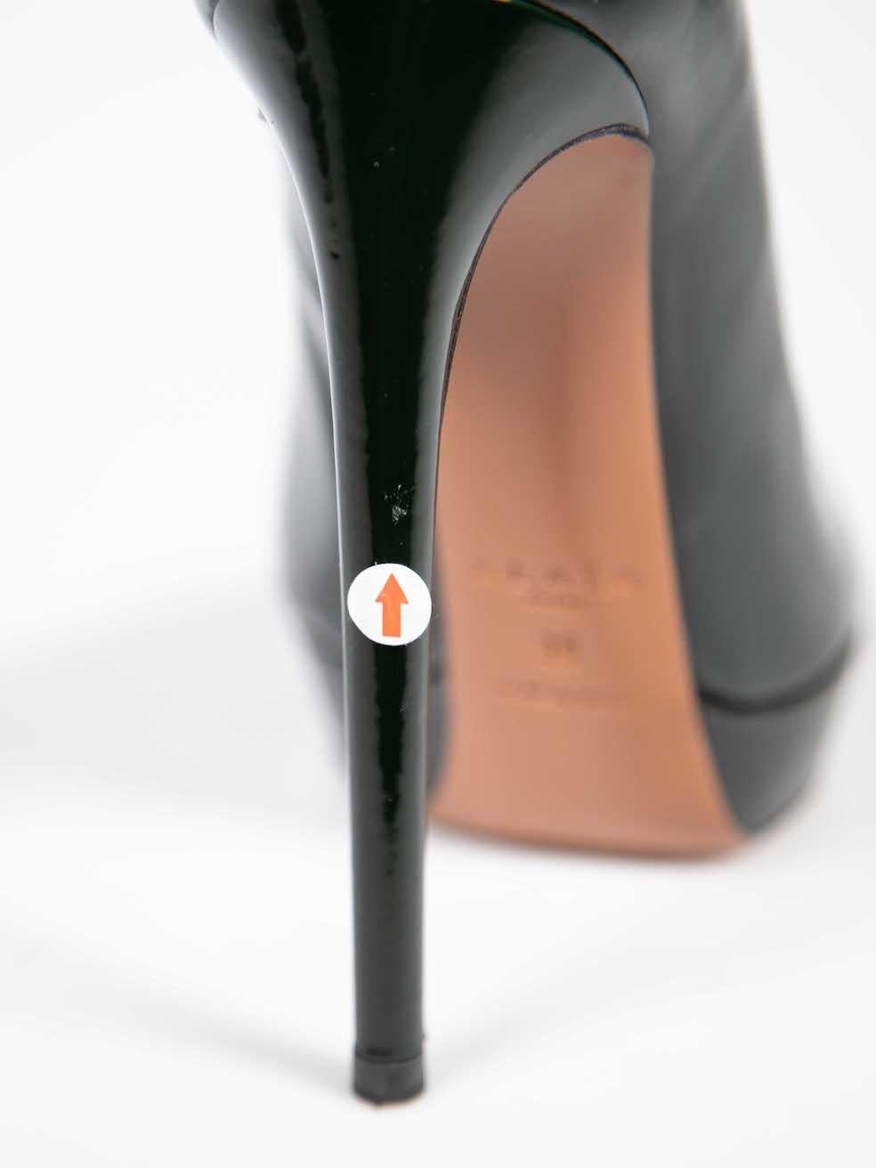 Alaïa Green Patent Leather Platform Heels Size IT 39 For Sale 2