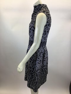 Alaia Grey and Black Animal Print Zip Up Dress