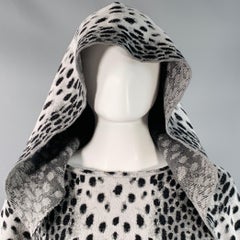 Alaia Grey Black Animal Print Viscose Blend Sweater Unmarked
