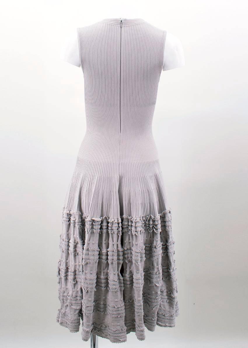 Alaia Grey Frilled Dress  US 6 In Excellent Condition For Sale In London, GB