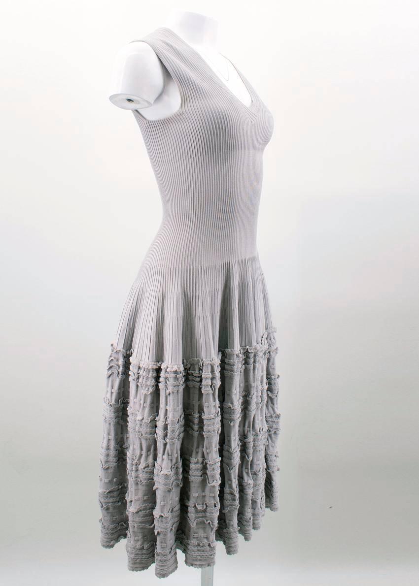 Gray Alaia Grey Frilled Dress  US 6