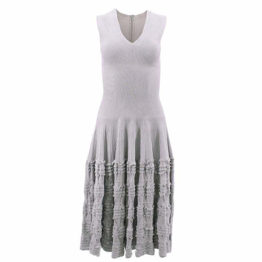 Alaia Grey Frilled Dress  US 6
