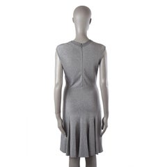 ALAIA grey viscose blend KNIT Sleeveless Dress 38