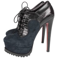 ALAIA High Heeled Lace-up Shoes - green/black