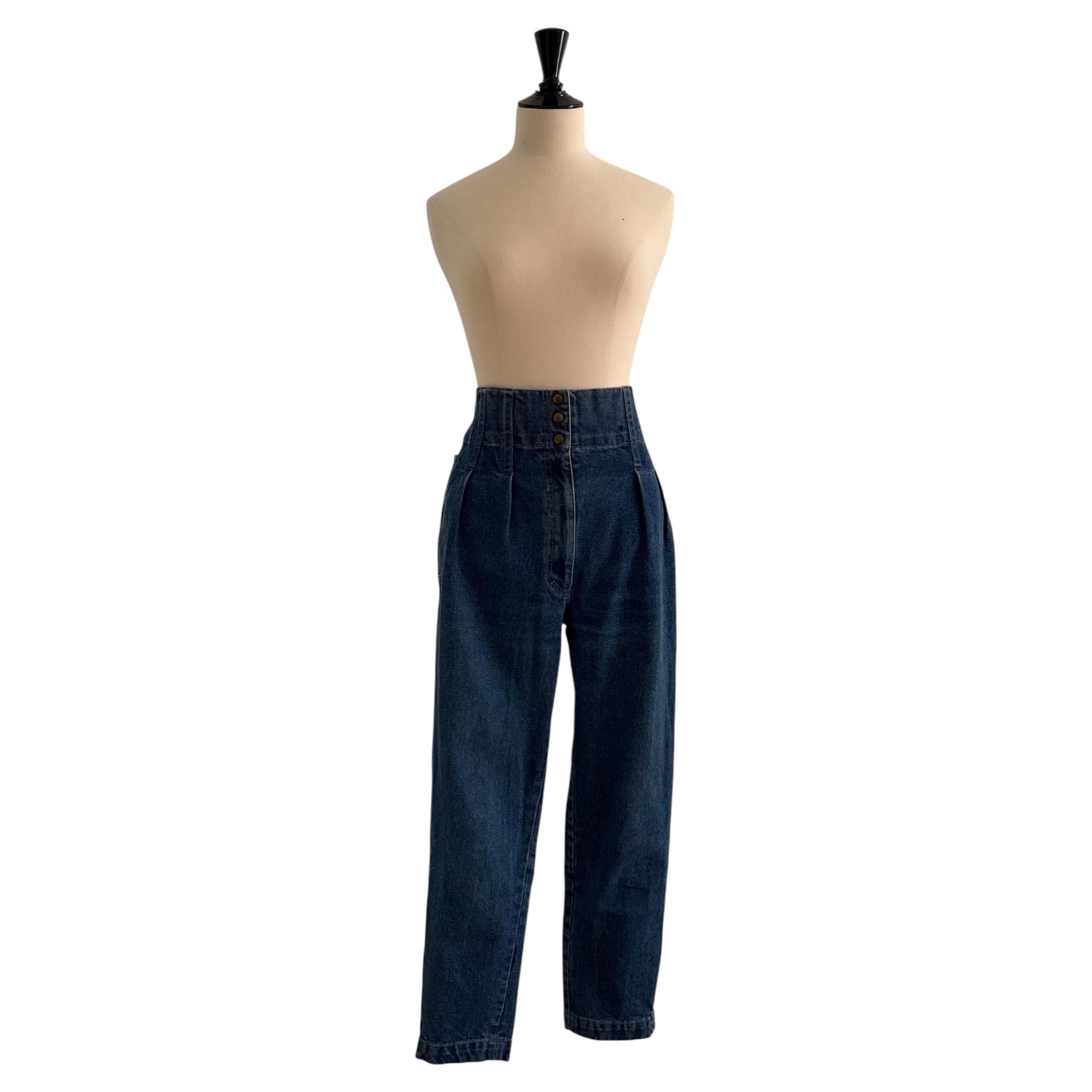 Azzedine Alaïa 1986 Women's High Waisted Denim Jeans, Size M