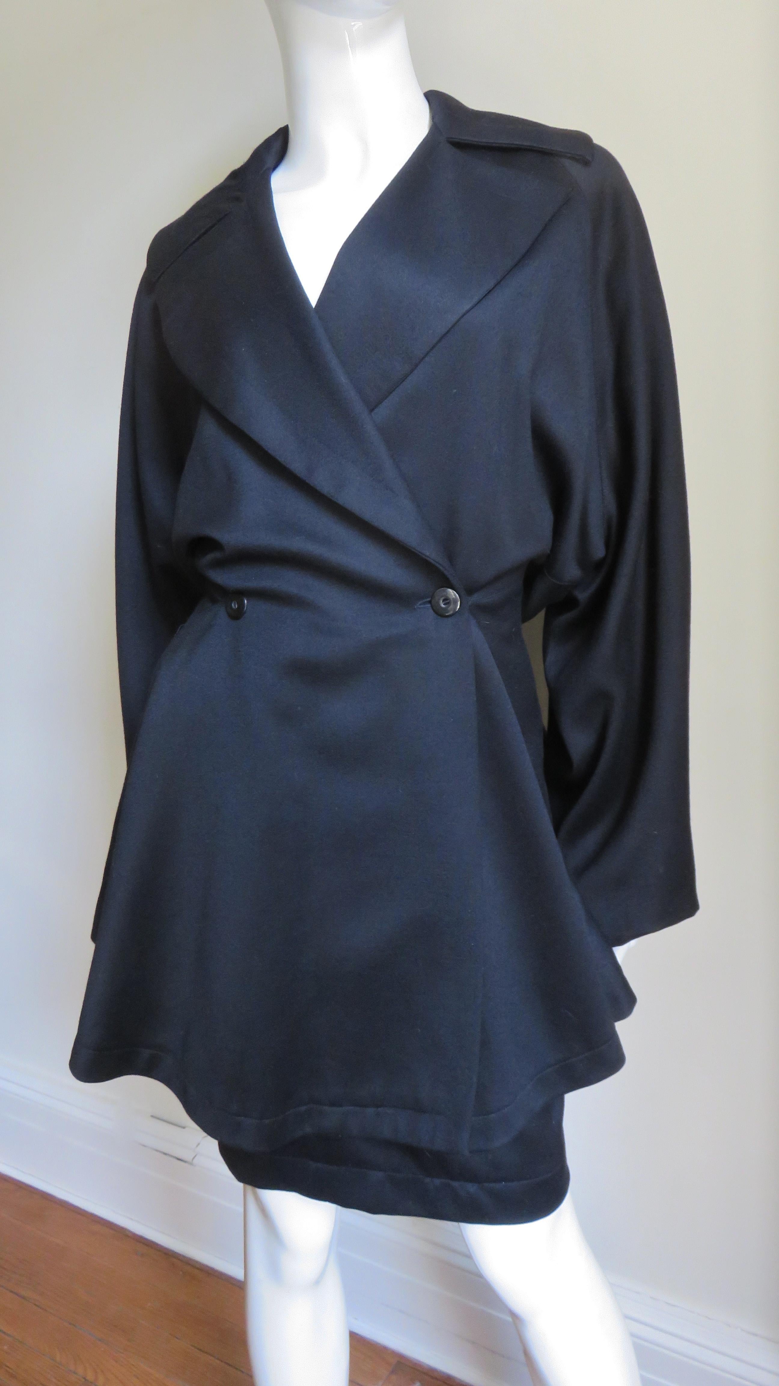 Black Azzedine Alaia F/W 1986 Jacket Skirt and Pants Suit For Sale