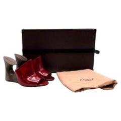 Alaia Iridescent Red Sculpture Mules