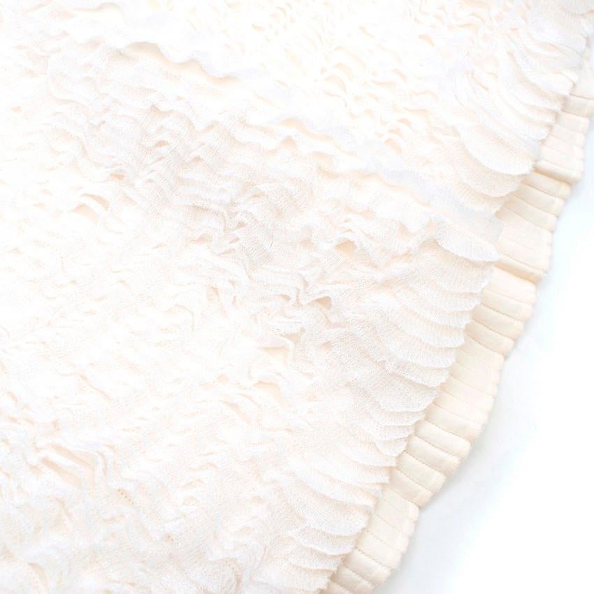 Women's Alaia ivory ruffle-trimmed stretch-knit mini skirt US 6