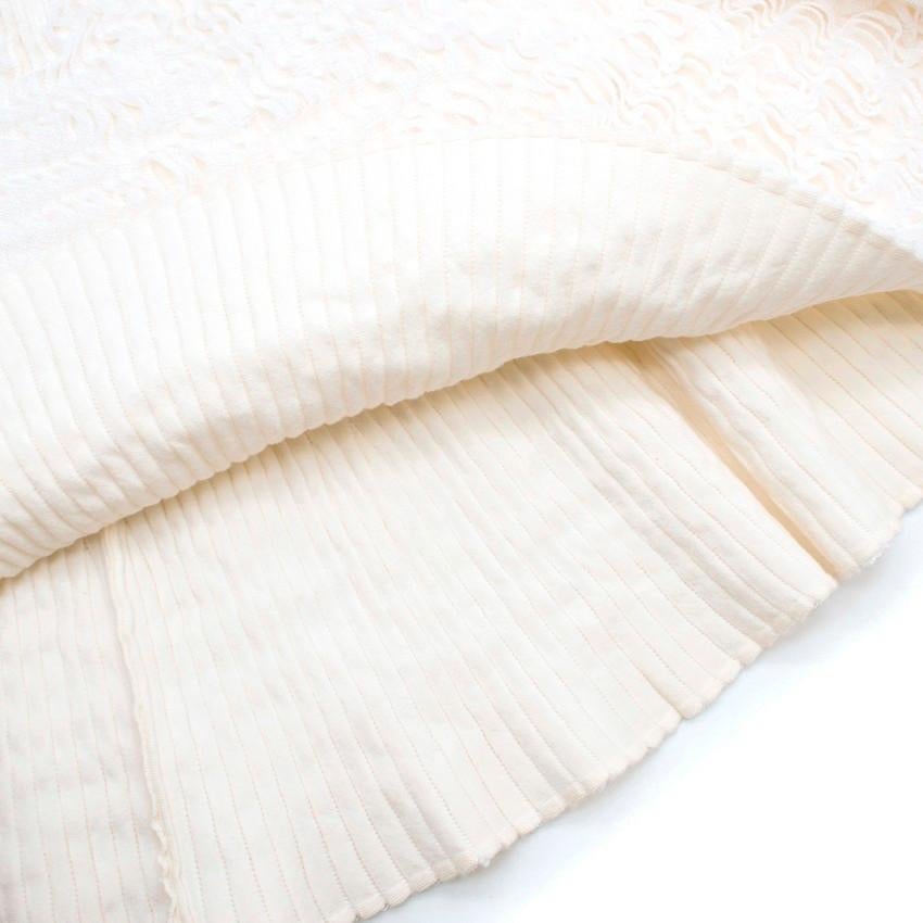 Alaia ivory ruffle-trimmed stretch-knit mini skirt US 6 3
