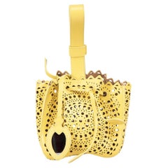 Alaïa Jaune Citron Cuir Rose Marie Mini Vienne Clutch