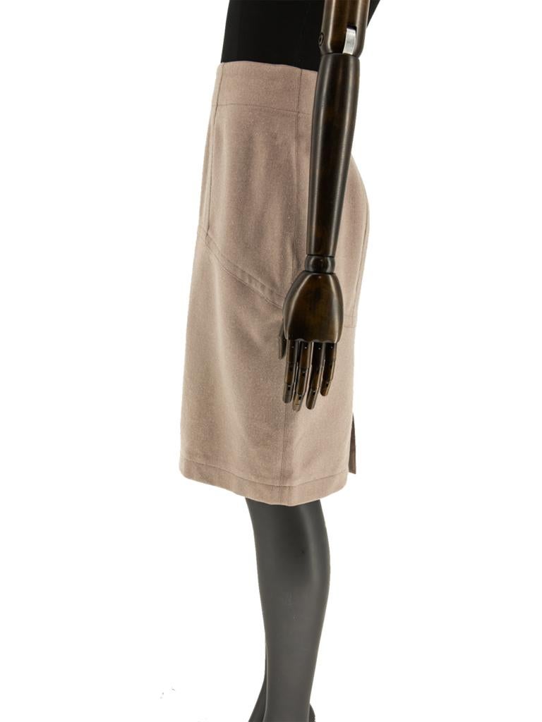 Alaïa Khaki 1980s Skirt For Sale 1