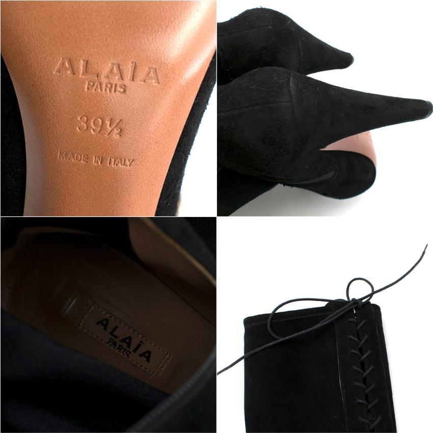 Alaia Knee High Suede Lace-Up Boots 39.5 For Sale 2