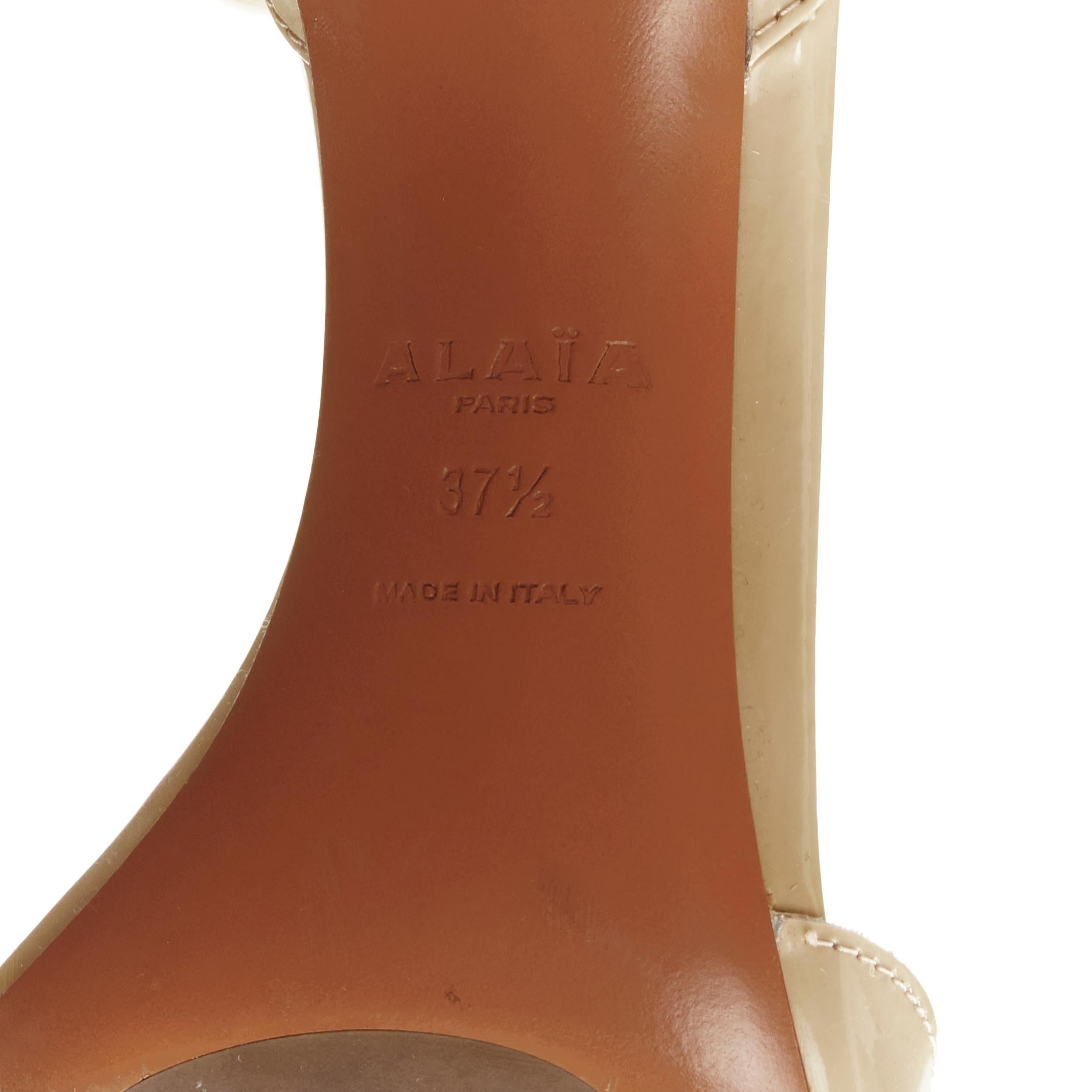 ALAIA La Bombe ball embellished studded nude patent high heel sandal EU37.5 For Sale 3