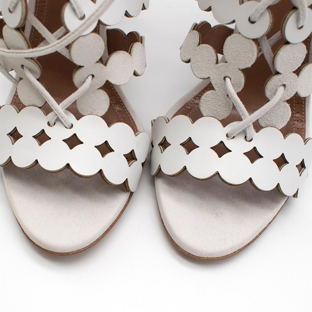 Women's Alaia Laser-cut Leather & Suede Sandals SIZE 37