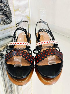 Alaia Leather Laser Cut Sandals