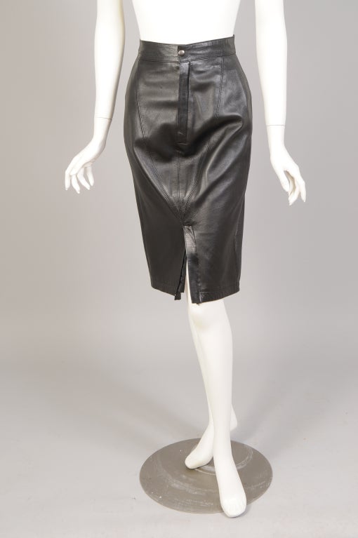 Alaia Leather Skirt In Excellent Condition For Sale In New Hope, PA