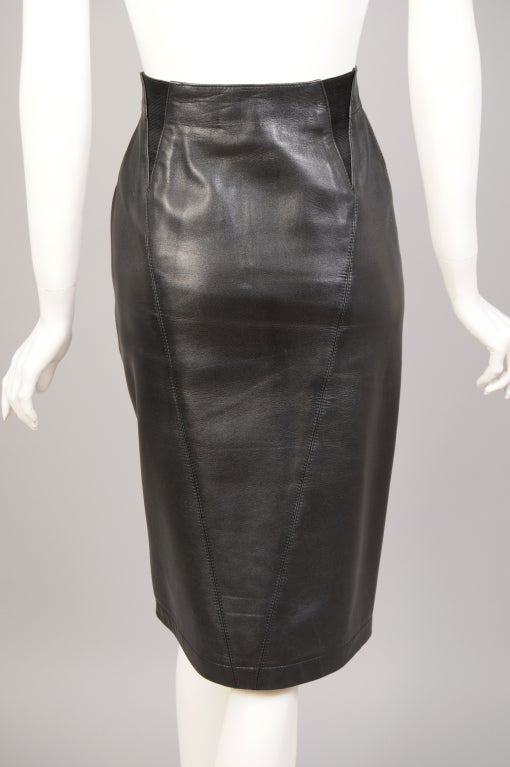 Alaia Leather Skirt For Sale 1