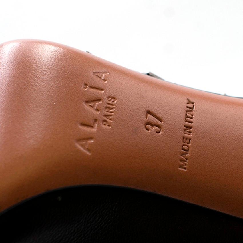 Alaia Leather Studded Stiletto Booties 37 3