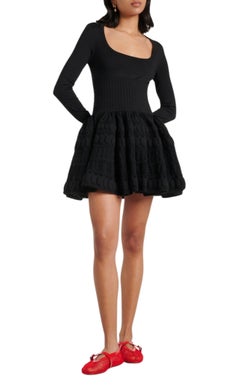 Alaia Leather-trimmed Fishnet Ballet Flats IT40