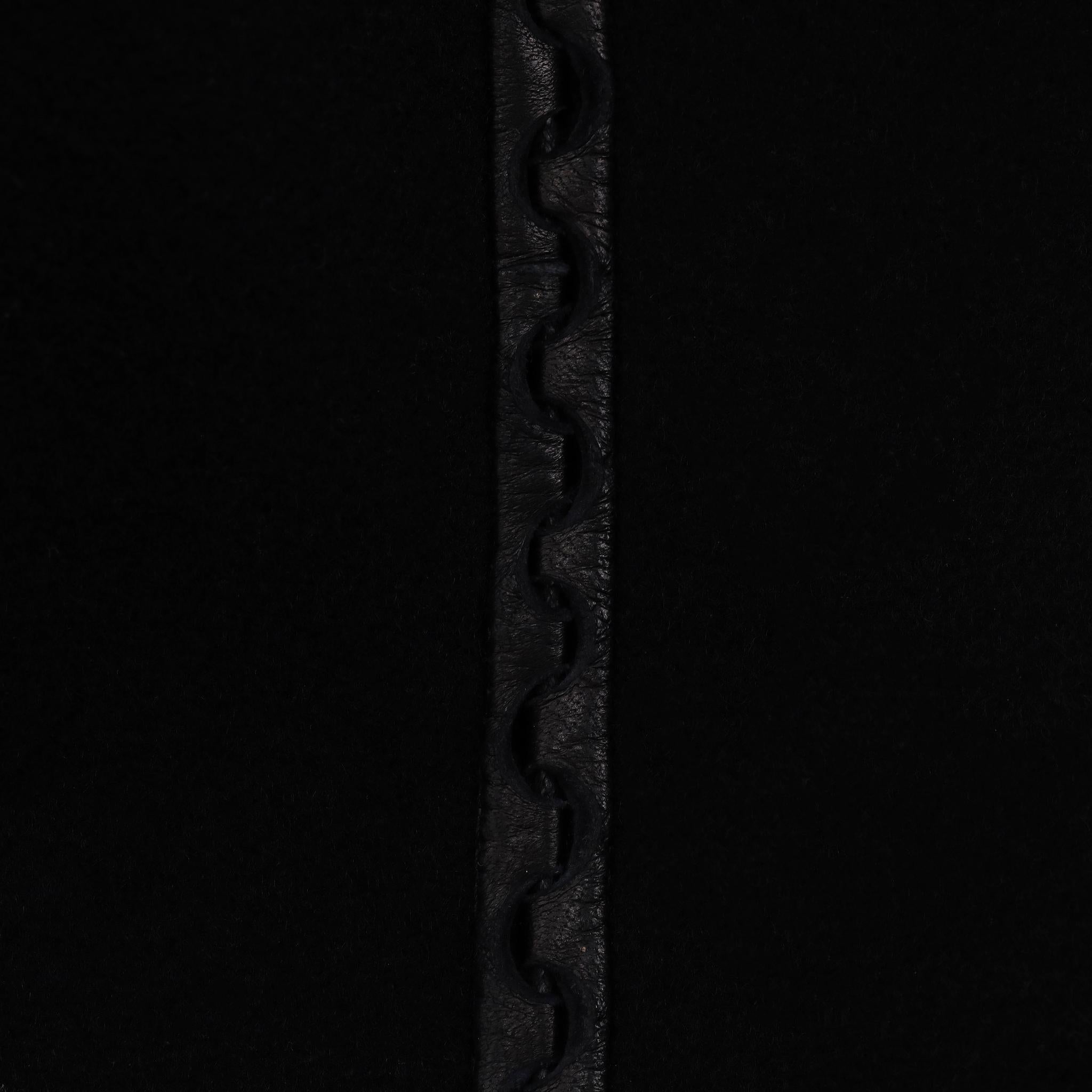 Alaia Leather Trimmed Tailored Wool Coat in vendita 1