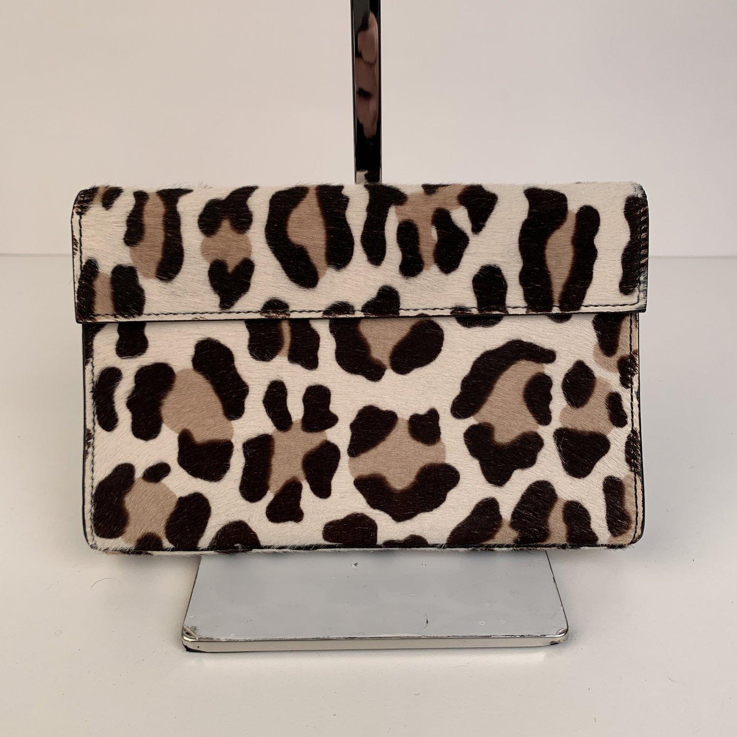 Alaia Leopard Animalier Pony Hair Clutch Bag Handbag 4